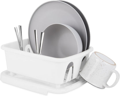 RV Mini Dish Drainer & Tray - Features a Sloped Drain Tray Design, Heavy-Duty Construction - Ideal for Small Spaces, Apartments, Boats, and More -9.5"L X 11.7"W X 4.75"H - White (43511)2