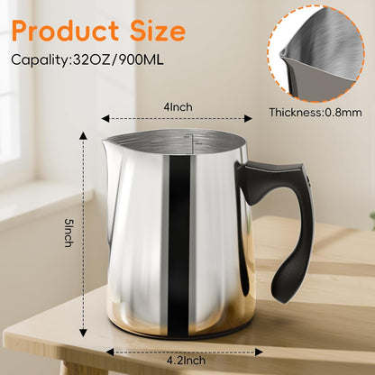 Candle Making Pouring Pot, 32Oz Stainless Steel Wax Melting Pot | Double Boiler Candle Making Pitcher, Wax Pouring Pot with Heat-Resistant Handle and Dripless Pouring Spout Design2