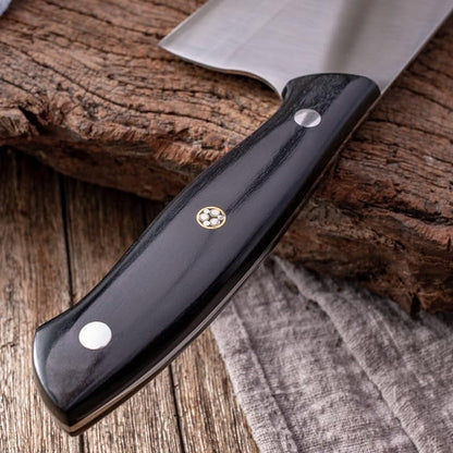 Meat Cleaver, 7 Inch Slicing Knife 9Cr18Mov 3 Layers Clad Steel Blade Kitchen Knives Wooden Handle Handmade Cooking Tools4