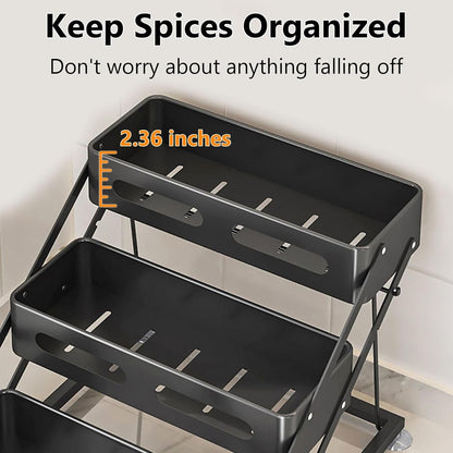3 Tier Foldable Spice Rack, Black6