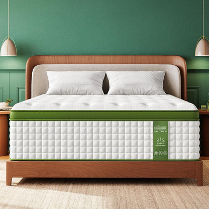 Firm King Size Mattress, 14 Inch Cooling Gel Hybrid Mattresses –Targeted Lumbar & Shoulder Support for Back Pain Relief, Fiberglass-Free, Certipur-Us Certified, 365-Night Trial1