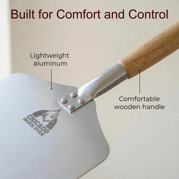 12 X 14 Aluminum Pizza Peel with Detachable Handle | 35.5-Inch Overall Length with 21-Inch Wooden Handle, Pizza Paddle & Pizza Spatula for Outdoor Pizza Ovens2