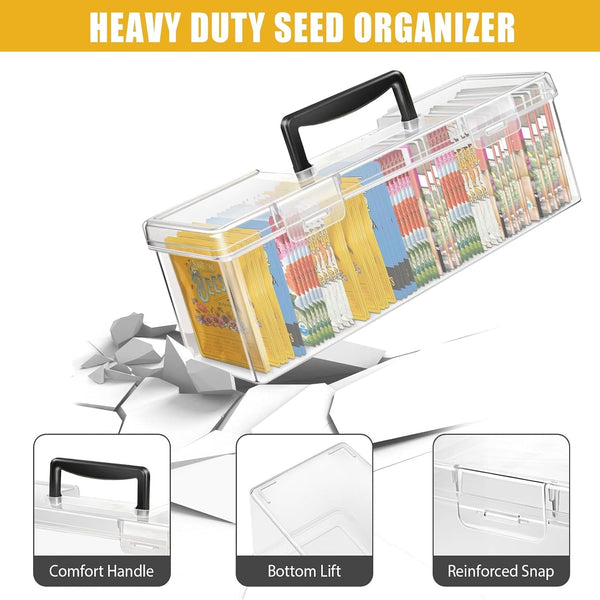 Seed Packet Organizer Box Plastic Portable Seed Packet Storage Box, Seed Storage Organizer7