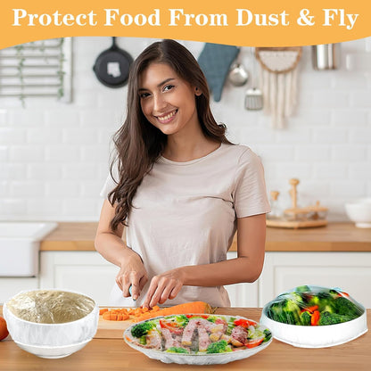 Bowl Covers for Bread Proofing, Plastic Shower Cap for Sourdough, L | 200 Pcs, Elastic and Reusable, Keep Food Fresh, Fits Most Bowl Plate Banneton up to 11" Across, Sourdough Tool Accessories7