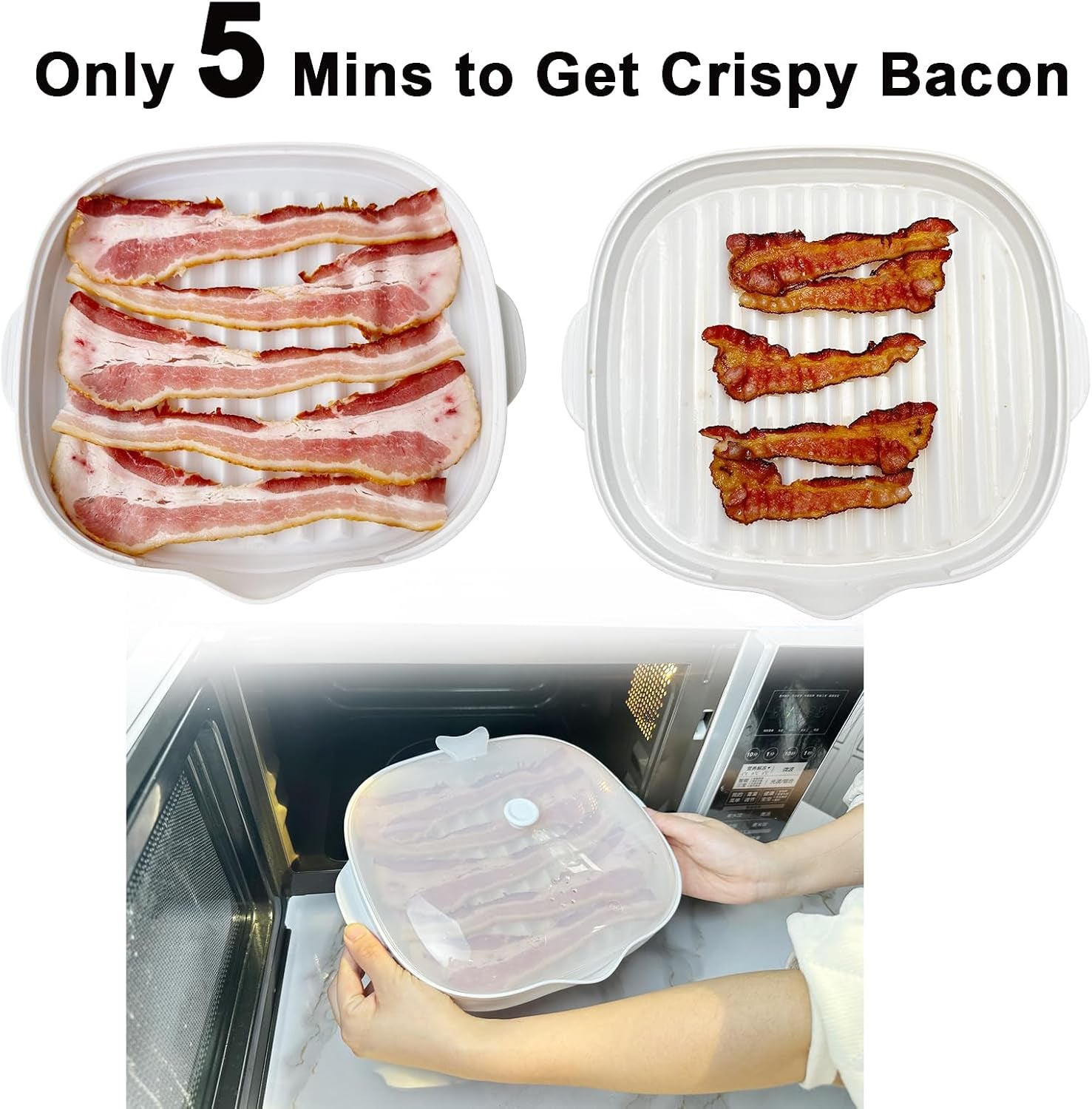 microwave-bacon-cooker-tray-splatter-lid-1-silicone-mat-bacon-grill-bpa-free-make-crispy-in-minutes-microwave-bacon-maker-length-9inch