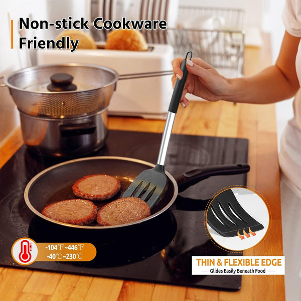 Silicone Cooking Kitchen Utensils Set of 4 for Non-Stick Cookware6