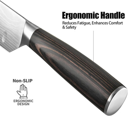 Santoku Knife 7 Inch - Ultra Sharp Japanese Steel Kitchen Knife, All-Purpose Chef Knife with Ergonomic Handle, Perfect for Slicing, Dicing, and Chopping, Luxury Gift Box Included4