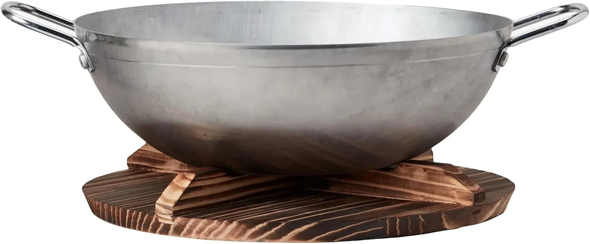 13-carbon-steel-wok-flat-bottom-stir-fry-pan-with-dual-steel-handles-includes-convertible-wood-trivet-lid-pre-seasoned-induction-gas-compatible-professional-grade-cookware