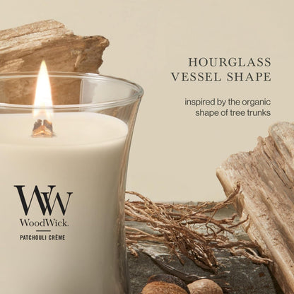 Woodwick Patchouli Crème Gifts for Women and Men, 9.7 Oz Medium Hourglass Candle with Crackling Wick4