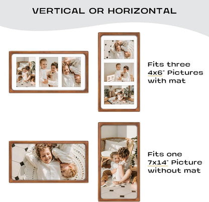 4X6 Collage Picture Frame,Solid Wood & Real Glass,3 Photos5