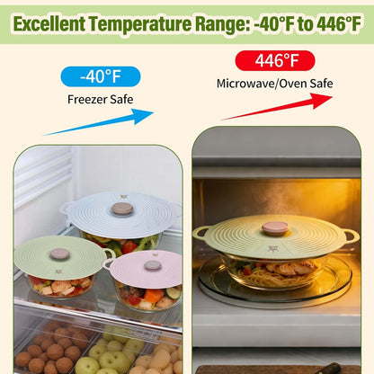 Silicone Lids for Bowl 3 Pack, Microwave Splatter Cover with 3 Sizes Reusable Heat Resistant Lids Fits Bowls, Plates, Pots, Pans, Skillets, Stove Top, Oven, Fridge Dishwasher Safe4