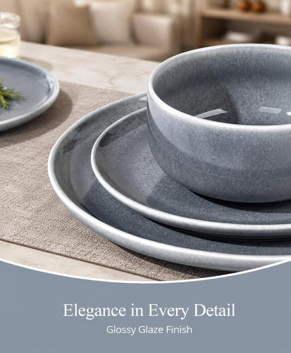 Dinnerware Sets for 4, Ceramic Plates and Bowls Sets (12 Piece)5