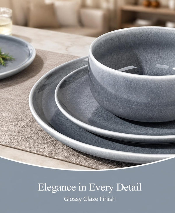 Dinnerware Sets for 4, Ceramic Plates and Bowls Sets (12 Piece)5