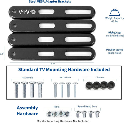 VIVO Steel VESA Extension Mount Adapter Brackets for Screens 32 to 55 Inch LCD LED TV, Conversion Plate Kit for VESA up to 400X400Mm (MOUNT-AD400B)2
