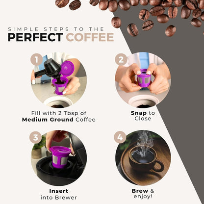Café save Reusable K-Cup Coffee Filter Capsules, 4 Pack | Refillable 1-Stream Cups, Built-In Mesh Strainers, 100% BPA Free, Compatible with Keurig and Select Single-Serve Brewers5
