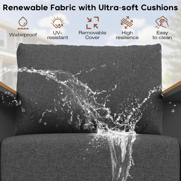 Patio Furniture Set for 7, ALL Aluminum Sofa, Thickened Cushions＆Frame6