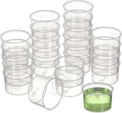 Disposable Measuring Cup Set Pack of 100 Clear Plastic Measuring Cup 10Ml Transparent Containers Thickened Measuring Cups for Mixing Paint,7