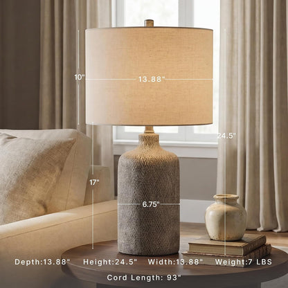 Signature Design by Ashley Linus 24.5" Ceramic Bedside Table Lamp, Black2