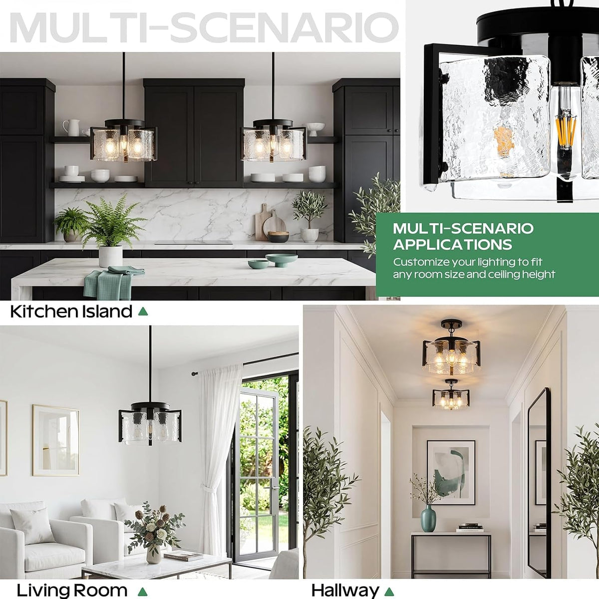 black-chandeliers-for-dining-room-14-inch-3-light-2-in-1-convertible-pendant-and-flush-mount-with-drum-textured-glass-modern-farmhouse-light-fixture-for-kitchen-island-entryway-foyer-living-room