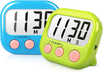 Digital Timer for Kids Classroom Timers for Teachers 2 Pack Blue Green | Large Screen, Strong Magnetic, Loud Alarm, Teacher Supplies1