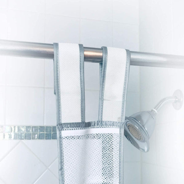 Hanging Mesh Shower Caddy, 7 Pockets, Quick Dry, 60 X 6 in - White7