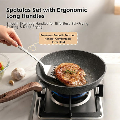 Cooking Utensils Set, 4PCS Stainless Steel Spatula, Dishwasher Safe6