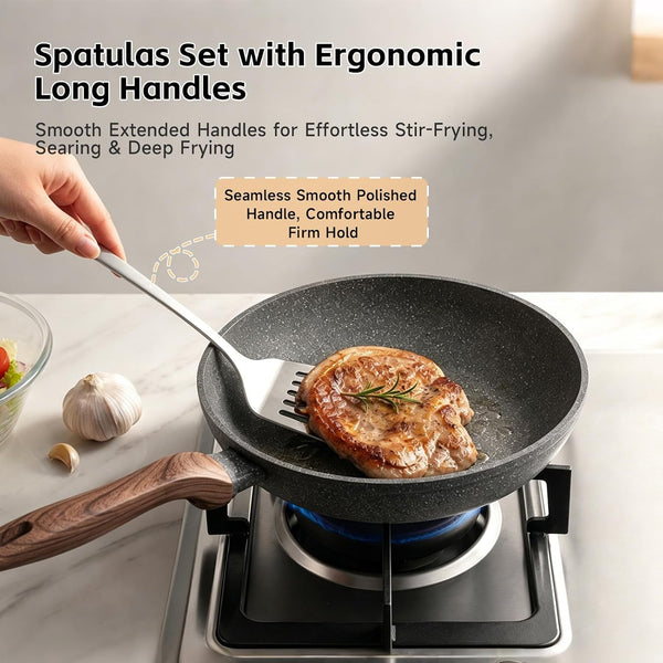 Cooking Utensils Set, 4PCS Stainless Steel Spatula, Dishwasher Safe6