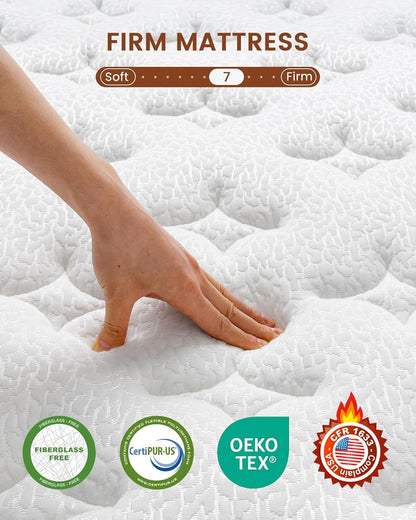 Hybrid Mattress Queen 13 Inch - Zero Motion Transfer with Precision Pocket Springs - Firm Orthopedic Lumbar Hip Support - Certipur-Us & Oeko-Tex Dual Certified, 365 Nights Trial5