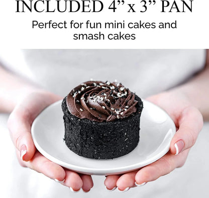 Tall round Cake Pans - 4-Inch, 6-Inch, 8-Inch Cake Pan Set for 3-Tiered Cake - Aluminum Cake Pans Sets for Baking Wedding or Birthday Cakes and More4
