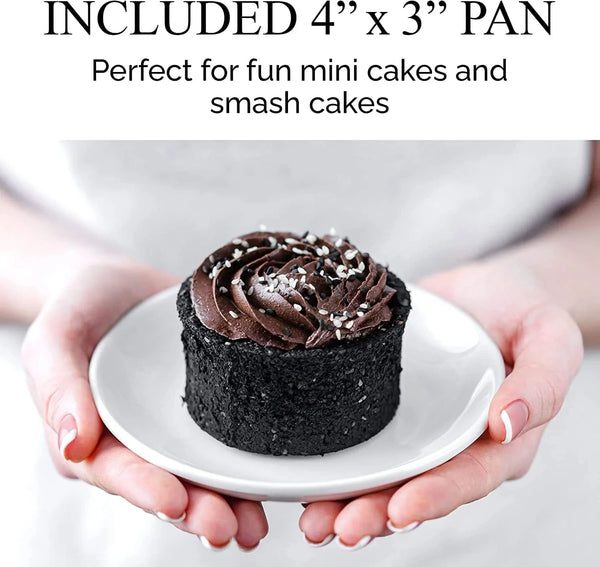 Tall round Cake Pans - 4-Inch, 6-Inch, 8-Inch Cake Pan Set for 3-Tiered Cake - Aluminum Cake Pans Sets for Baking Wedding or Birthday Cakes and More4