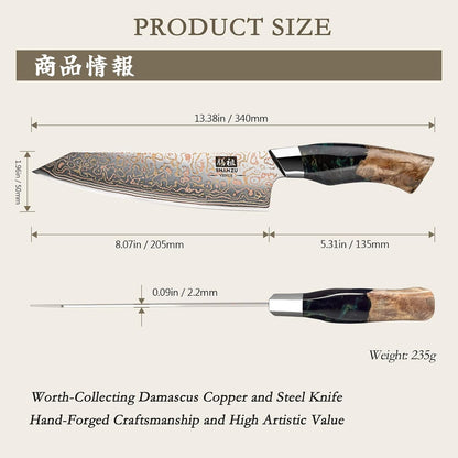 Damascus Chef Knife 8 Inch, Japanese Kitchen Knives2