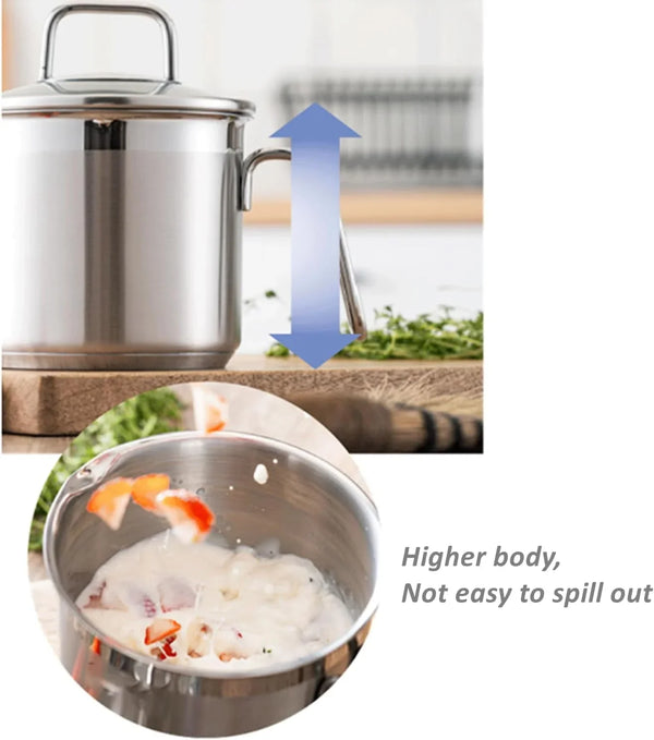 Stainless Steel Saucepan with Glass Lid, Sauce Pan, 2.5 Quart Cooking Pot, Perfect for Boiling Milk, Sauce, Gravies, Pasta, Noodles2