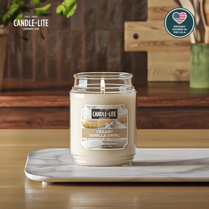 Fall Scented Candles, Creamy Vanilla Swirl, 18 Oz Jar, Proudly Poured in the USA, Aromatherapy Candle, Single-Wick with 110 Hours of Burn Time, Perfect for Creating a Relaxing Ambiance2