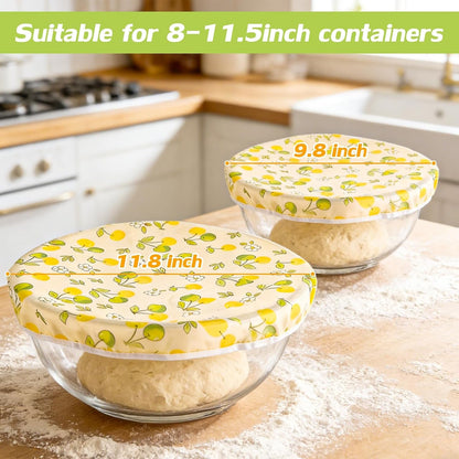 Beeswax Bowl Covers for Bread Proofing 2Pcs Shower Caps for Sourdough Bread4