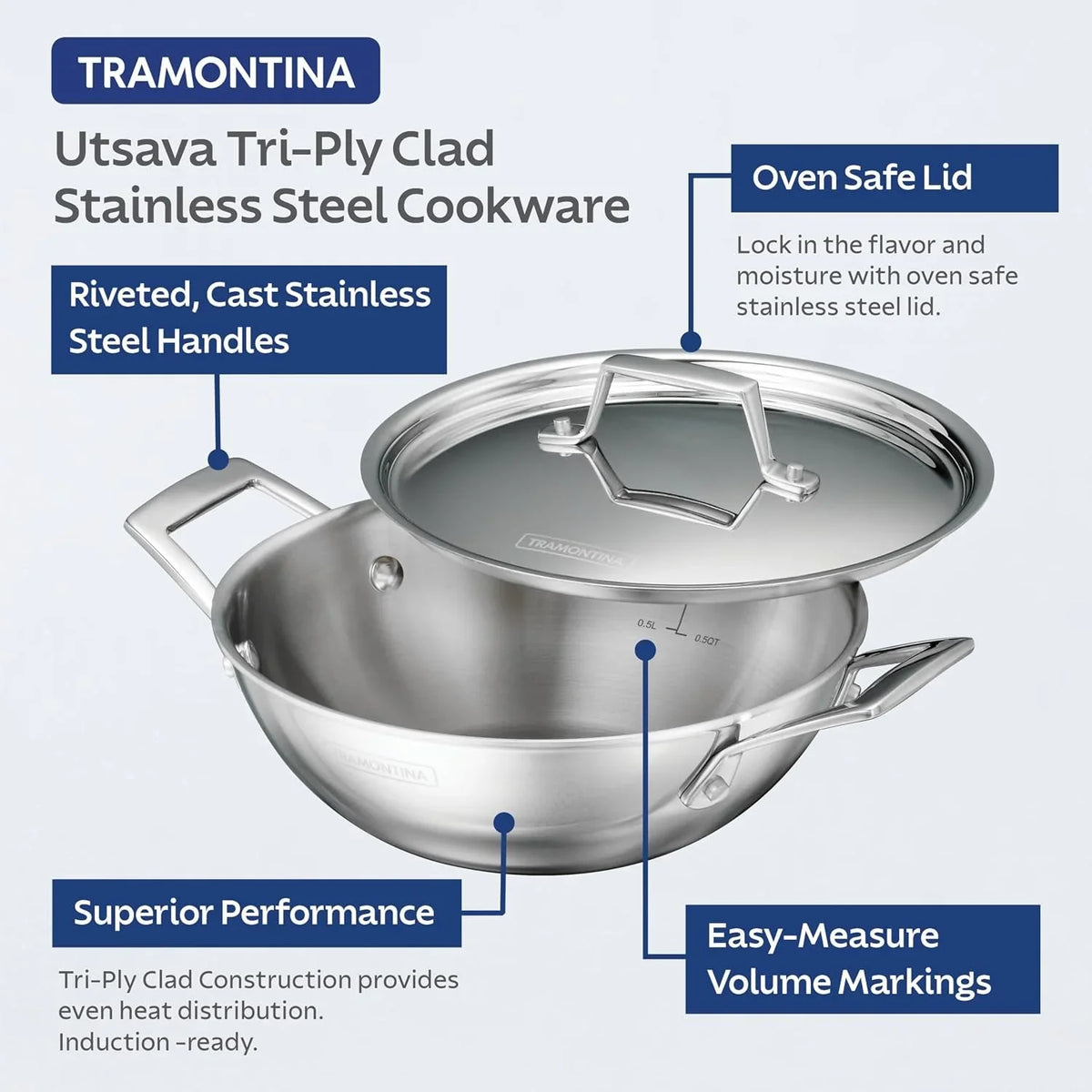 utsava-4-quart-tri-ply-clad-stainless-steel-kadai-with-lid-large-kadhai-pot-for-indian-cooking