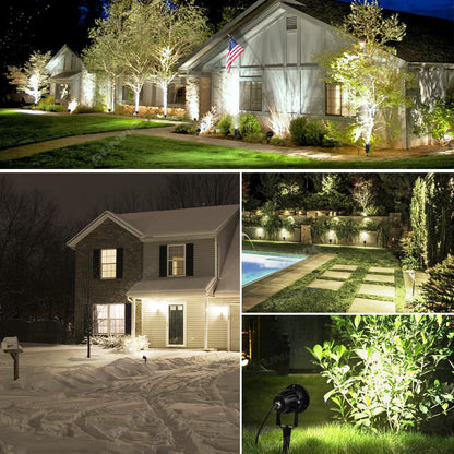 20W Outdoor Spotlight LED Landscape Lighting 120V AC Waterproof Yard Spot Lights Outdoor with Stake for Tree Flag Lights 3000K Ultra Warm White Lawn Decorative Lamp with US 3-Plug in (2 Pack)4