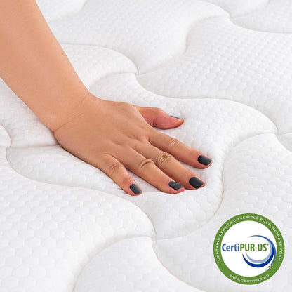 Queen Mattress, 12 Inch Pillow Top Hybrid Mattress in a Box Medium Firm Fiberglass-Free, Soft Breathable Pressure Relief Memory Foam Pocket Innerspring Bed, Certipur-Us Certified3