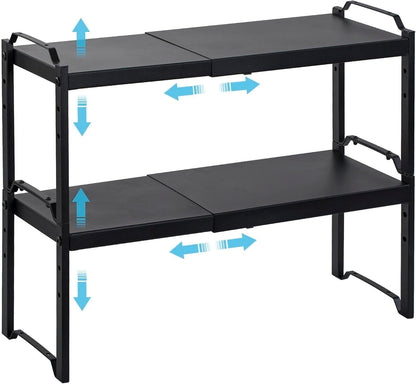 Expandable Cabinet Shelf Organizer, Adjustable Kitchen Countertop Storage1