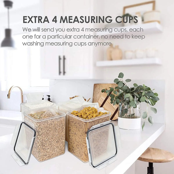 5.2L Flour Sugar Storage Containers, 4 PCS, Black6