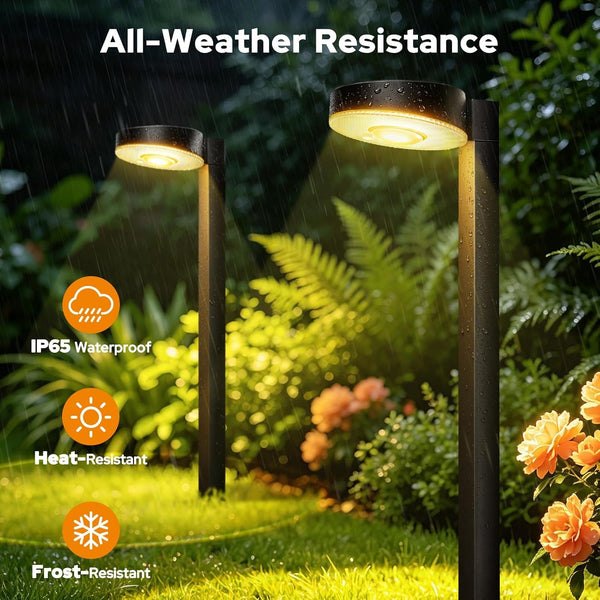 12 Pack Solar Pathway Lights Outdoor, 3 Color Temperatures Selectable CCT, Focused Ground Spot Lens, Brighter up to 12 Hrs IP65 Waterproof Path Lights for Walkway Driveway Yard Garden, Black6