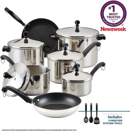 Classic Series Nonstick Stainless Steel Cookware Set, Pots and Pans Set, 15-Piece18