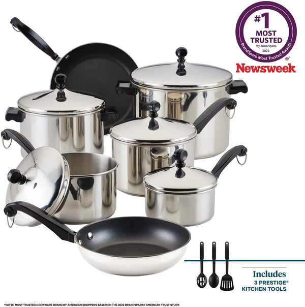 Classic Series Nonstick Stainless Steel Cookware Set, Pots and Pans Set, 15-Piece18