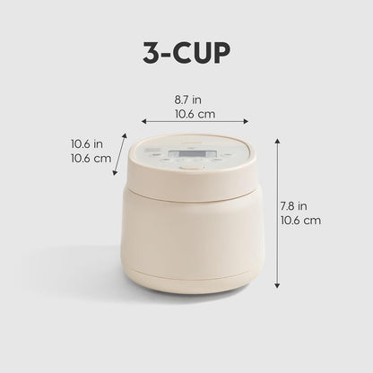 Micom Japanese Rice Cooker, 3 Cup Uncooked, Fuzzy Logic | with Recipe Presets, Multi Function: Slow Cooker, Steamer, Hot Pot & Warming Function, Compact & Portable2
