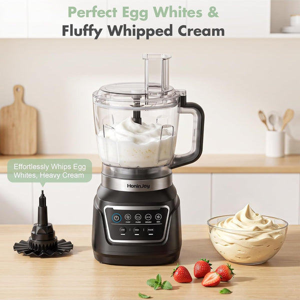 14-In-1 Food Processor Blender Combo, All-In-One Kitchen Blender | Blender for Smoothies, Ice Crush, Dough Make, Whip, Chop, Grind, Grate Cheese, Slice, Shred, French Fry Cut, Dishwasher Safe5