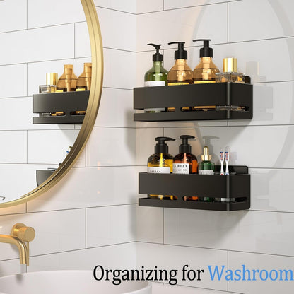 Shower Caddy,2-Pack Shower Shelf,No Drill Shower Organizer(Black)3