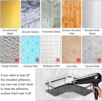 Shower Caddy Adhesive Replacement Pads, Waterproof Wall Mount Tape 4 Pack5