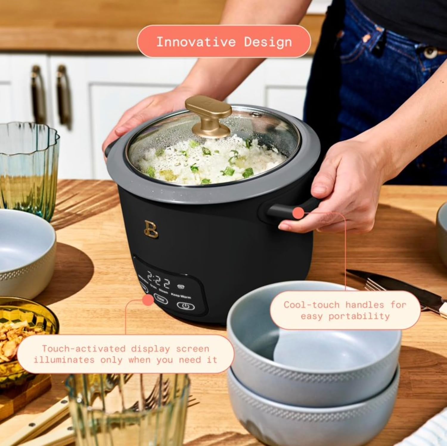 rice-and-grain-cooker-holds-up-to-6-cup-cooked-3-cup-uncooked-digital-electric-cooker-with-glass-lid-by-drew-barrymore-black