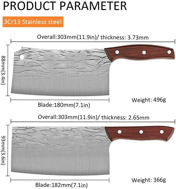Meat Cleaver,Cleaver Knife, 7 Inch Forged Kitchen Chef Knife Stainless Steel Bone Chopping Meat Vegetables Slicing Professional Butcher Cleaver Knife (Color : Cleaver Knife)4