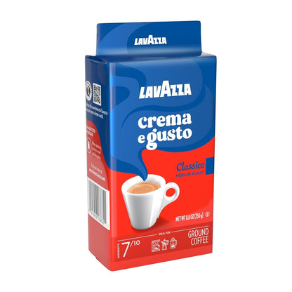 Lavazza Crema E Gusto Ground Coffee, Medium Roast, Arabica and Robusta Blend, 8.8 Oz Brick (Pack of 4)2