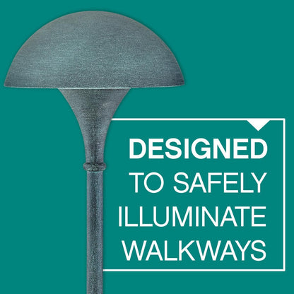 Mushroom 120V Landscape Aluminum Path Light, Verde Finish4